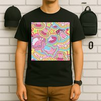 Trippy American Flag Pattern T-Shirt