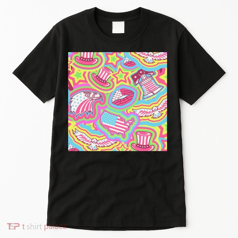 Trippy American Flag Pattern Tall T-Shirt