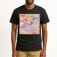 Trippy American Flag Pattern Tall T-Shirt