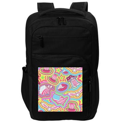 Trippy American Flag Pattern Impact Tech Backpack
