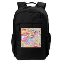 Trippy American Flag Pattern Backpack