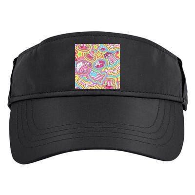 Trippy American Flag Pattern Adult Drive Performance Visor