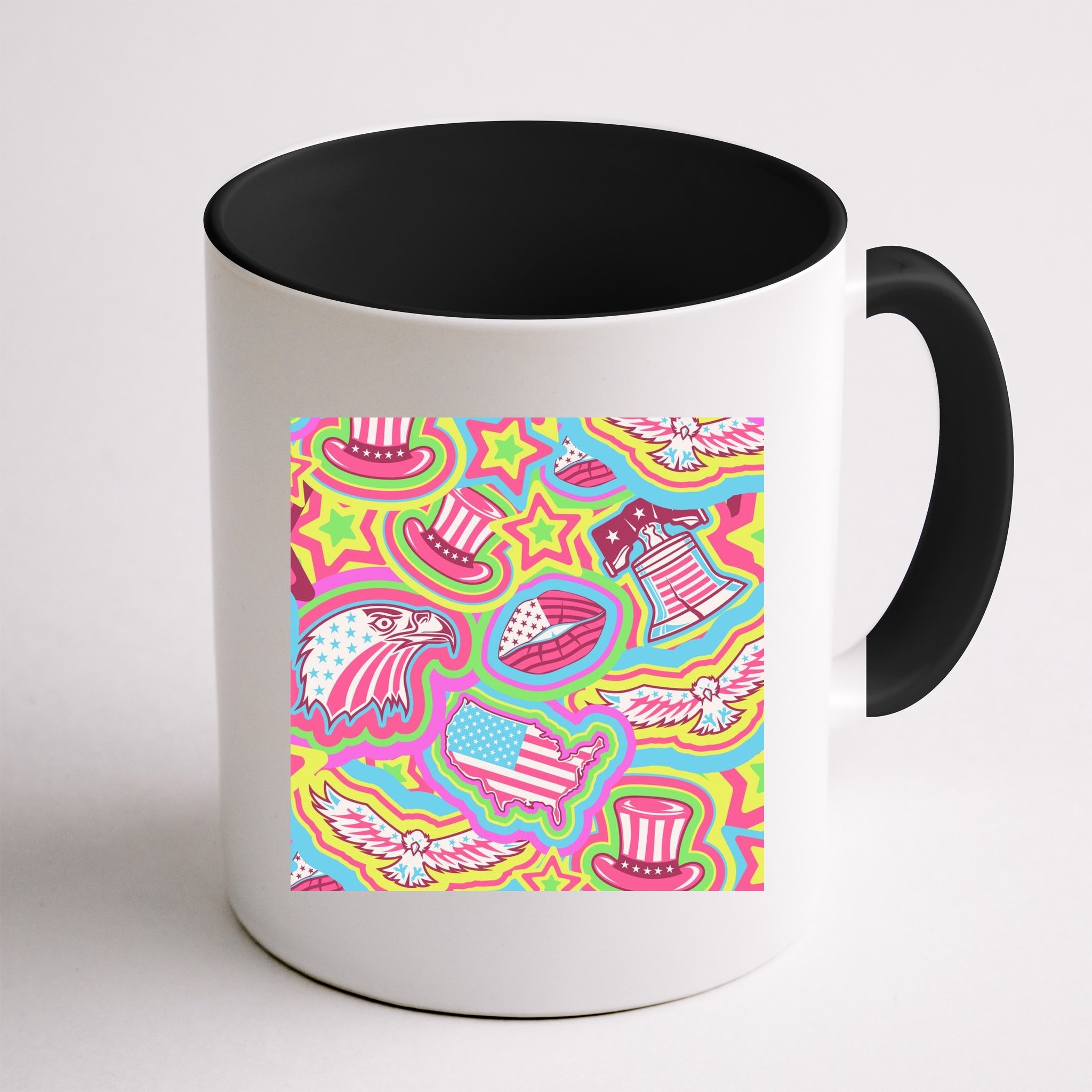 Trippy American Flag Pattern Mug