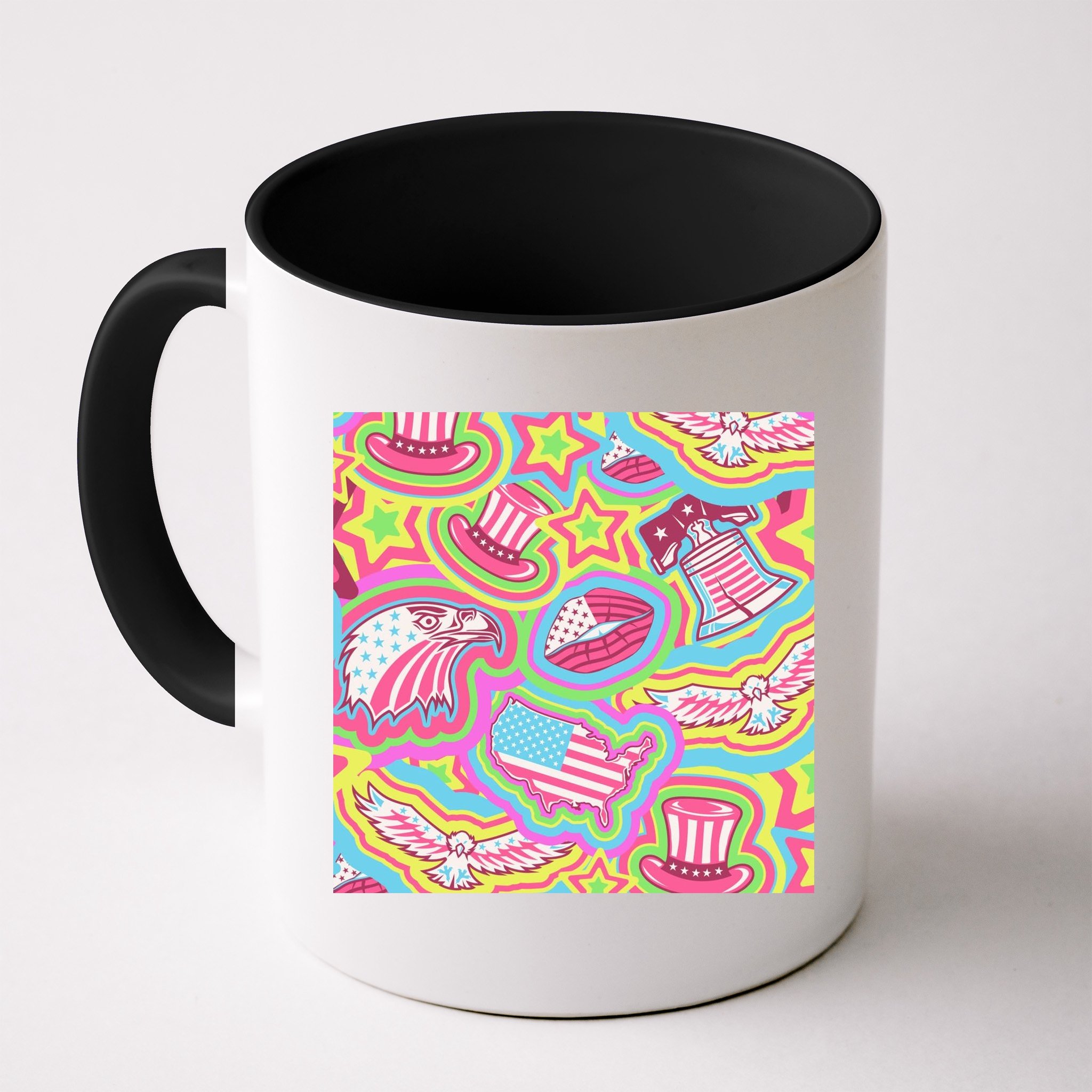 Trippy American Flag Pattern Mug