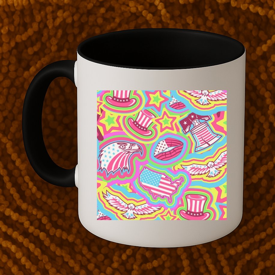 Trippy American Flag Pattern Mug