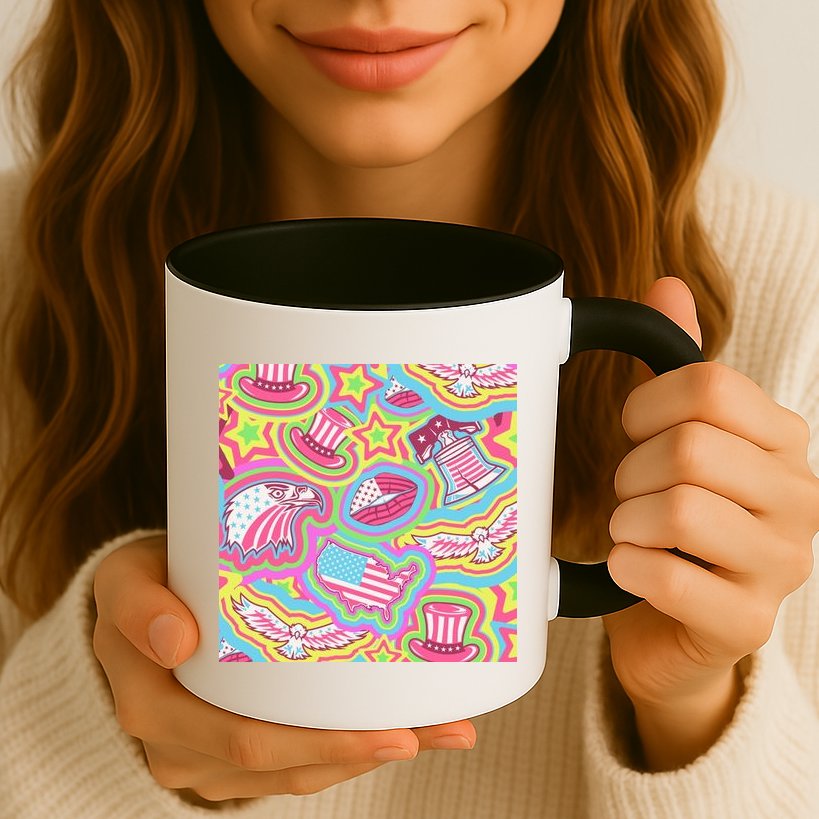 Trippy American Flag Pattern Mug