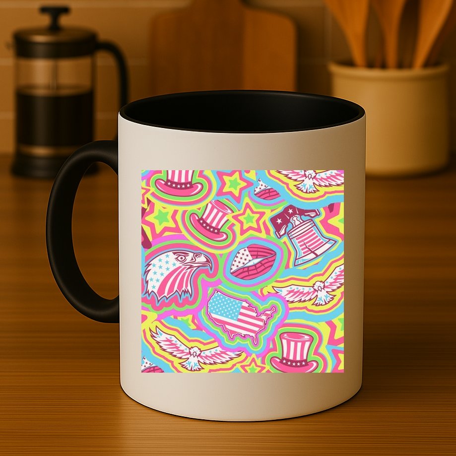 Trippy American Flag Pattern Mug