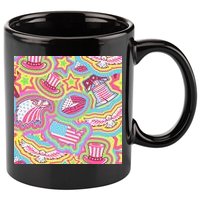 Trippy American Flag Pattern 11oz C Handle Ceramic Mug