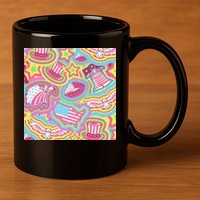 Trippy American Flag Pattern 11oz C Handle Ceramic Mug