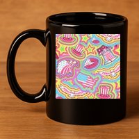 Trippy American Flag Pattern 11oz C Handle Ceramic Mug