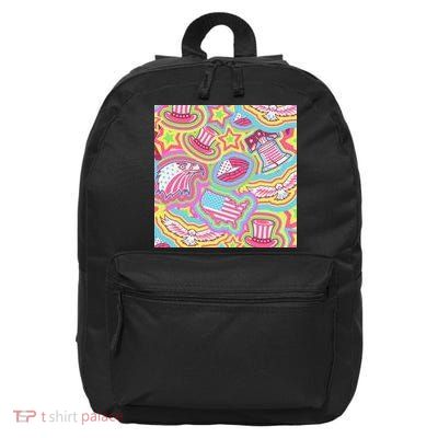 Trippy American Flag Pattern 16 in Basic Backpack