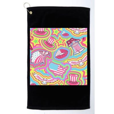 Trippy American Flag Pattern Golf Towel