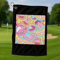 Trippy American Flag Pattern Golf Towel