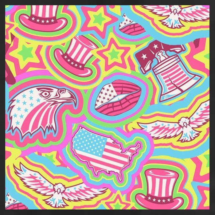 Trippy American Flag Pattern Golf Towel