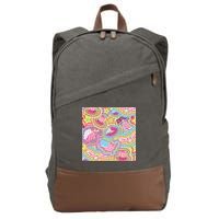 Trippy American Flag Pattern Cotton Canvas Backpack