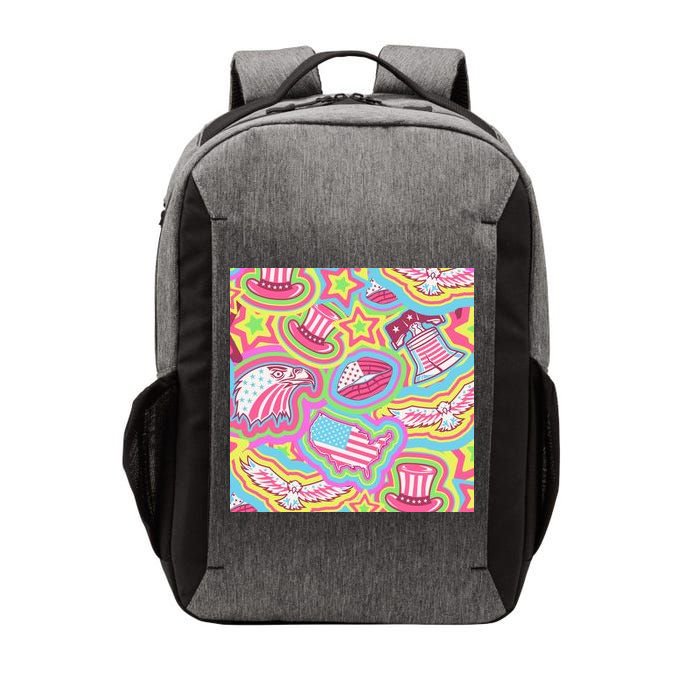 Trippy American Flag Pattern Vector Backpack