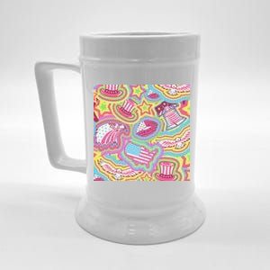 Trippy American Flag Pattern Beer Stein