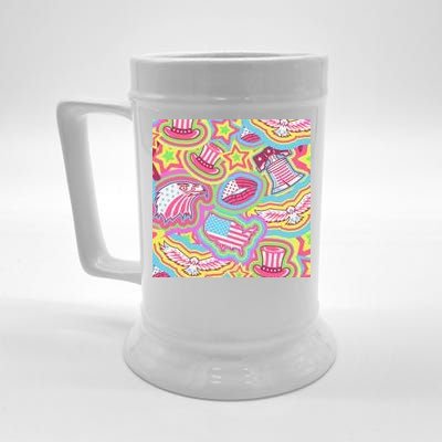 Trippy American Flag Pattern Beer Stein