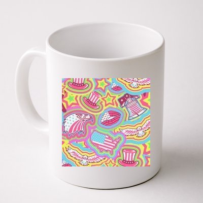 Trippy American Flag Pattern Coffee Mug