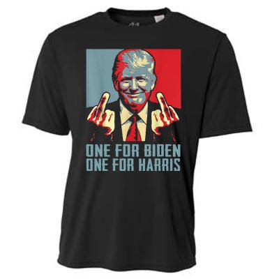 Trump-Middle-Finger-Biden-Harris-Republican American Flag  Cooling Performance Crew T-Shirt