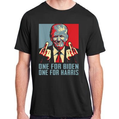 Trump-Middle-Finger-Biden-Harris-Republican American Flag  Adult ChromaSoft Performance T-Shirt