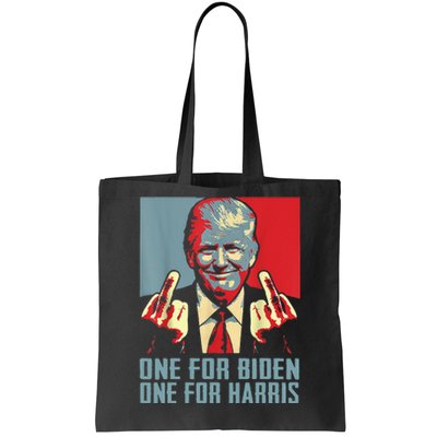 Trump-Middle-Finger-Biden-Harris-Republican American Flag  Tote Bag