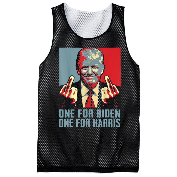 Trump-Middle-Finger-Biden-Harris-Republican American Flag  Mesh Reversible Basketball Jersey Tank