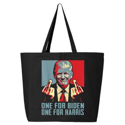 Trump-Middle-Finger-Biden-Harris-Republican American Flag  25L Jumbo Tote