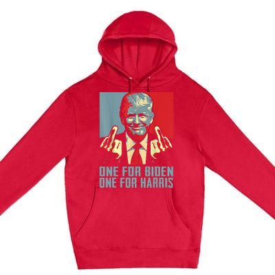 Trump-Middle-Finger-Biden-Harris-Republican American Flag  Premium Pullover Hoodie