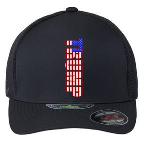 Trump American Flag Patriotic Fourth Of July Usa Cool Gift Flexfit Unipanel Trucker Cap