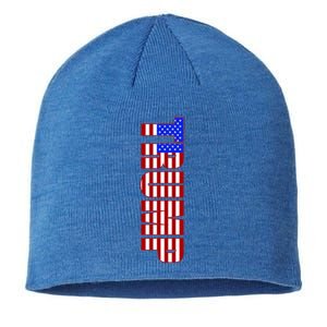 Trump American Flag Patriotic Fourth Of July Usa Cool Gift Sustainable Beanie