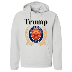 Trump A Fine President 2024 Re Election 2024 Performance Fleece Hoodie