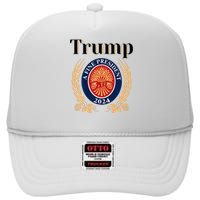 Trump A Fine President 2024 Re Election 2024 High Crown Mesh Back Trucker Hat