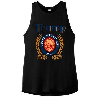 Trump A Fine President 2024 Ladies PosiCharge Tri-Blend Wicking Tank