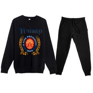 Trump A Fine President 2024 Premium Crewneck Sweatsuit Set