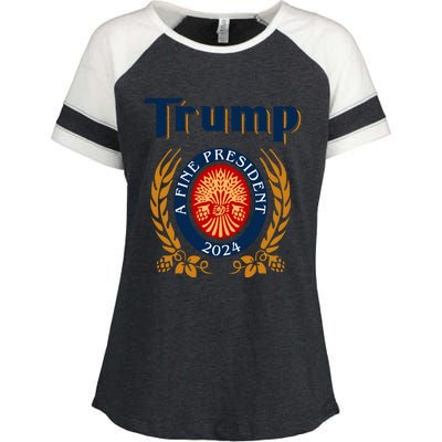 Trump A Fine President 2024 Enza Ladies Jersey Colorblock Tee