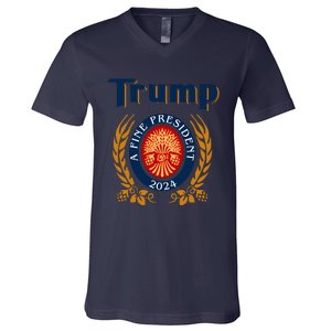 Trump A Fine President 2024 V-Neck T-Shirt