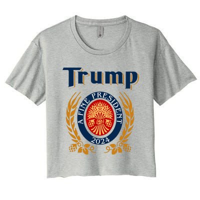 Trump A Fine President 2024 Women's Crop Top Tee