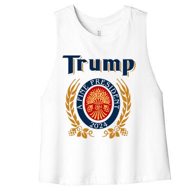 Trump A Fine President 2024 Women's Racerback Cropped Tank