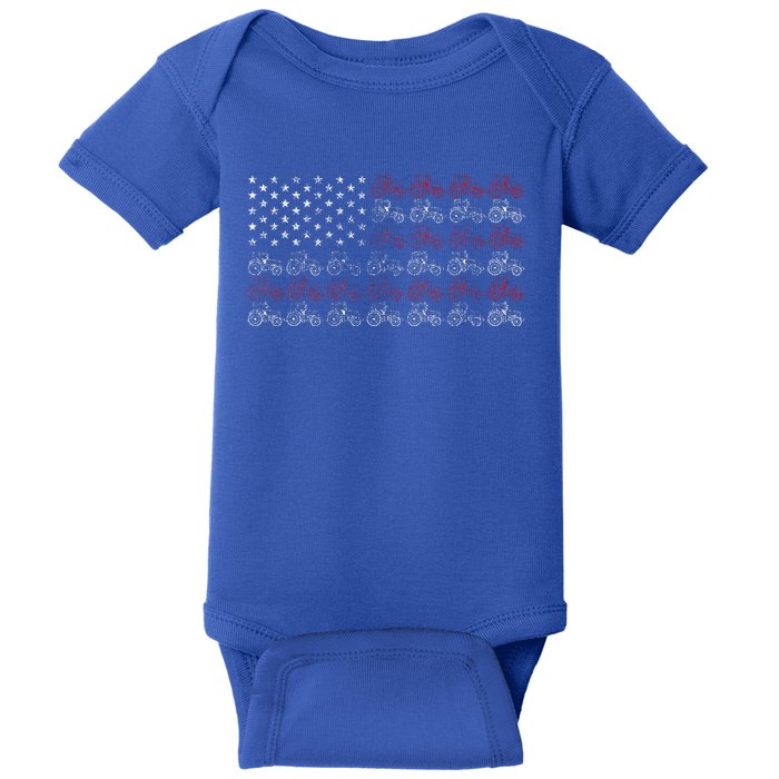 Tractor American Flag Farmer Baby Bodysuit