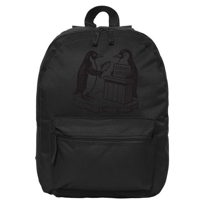 Tariffs Applied Funny Heard Island Penguins Against Tariffs 16 in Basic Backpack