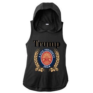 Trump A Fine President 2024 Reelection 2024 Meaningful Gift Ladies PosiCharge Tri-Blend Wicking Draft Hoodie Tank