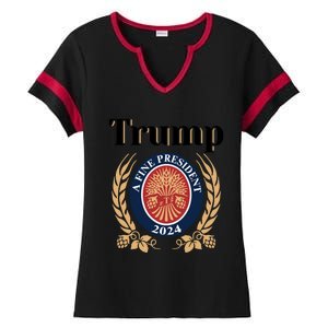 Trump A Fine President 2024 Reelection 2024 Meaningful Gift Ladies Halftime Notch Neck Tee