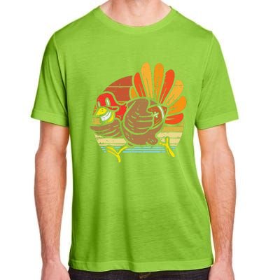 Turkey American Football Retro Thanksgiving Sports Funny Adult ChromaSoft Performance T-Shirt