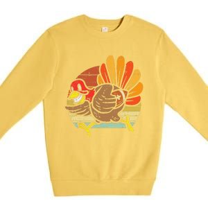 Turkey American Football Retro Thanksgiving Sports Funny Premium Crewneck Sweatshirt