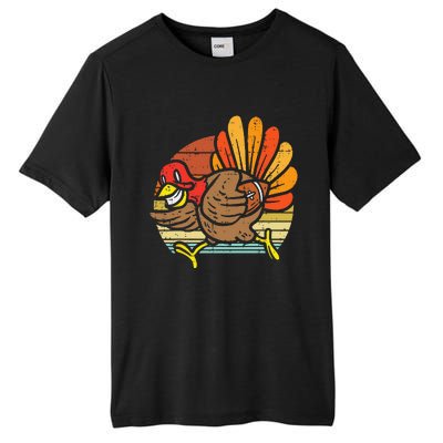 Turkey American Football Retro Thanksgiving Sports Funny Tall Fusion ChromaSoft Performance T-Shirt