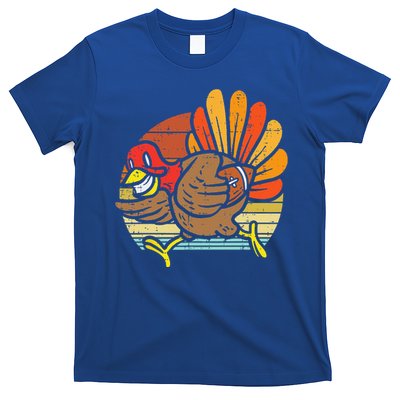 Turkey American Football Retro Thanksgiving Sports Funny T-Shirt