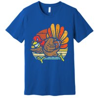 Turkey American Football Retro Thanksgiving Sports Funny Premium T-Shirt