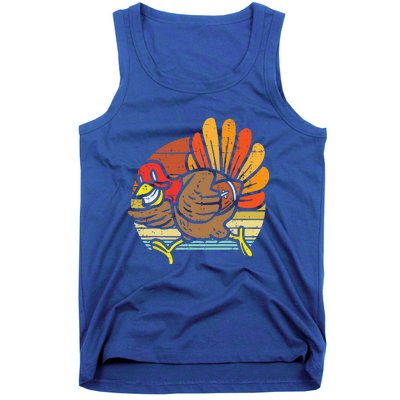 Turkey American Football Retro Thanksgiving Sports Funny Tank Top