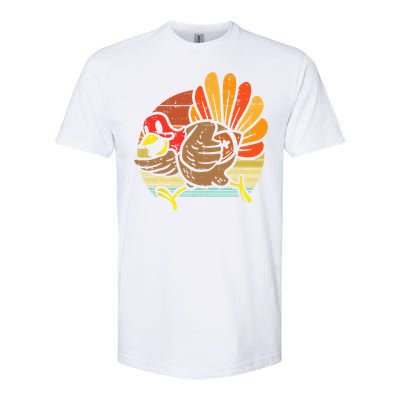 Turkey American Football Retro Thanksgiving Sports Funny Softstyle CVC T-Shirt